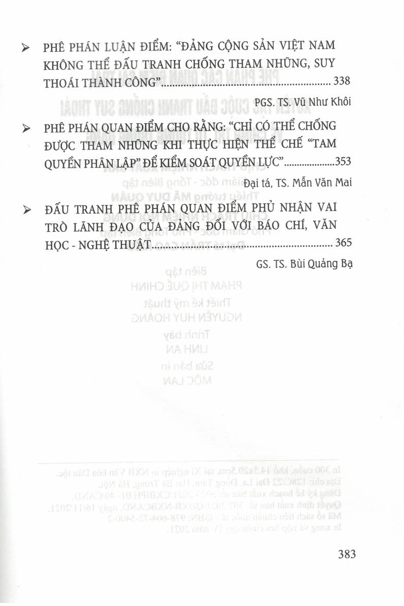 Phê Phán Các Quan Điểm Sai Trái, Xuyên Tạc Cuộc Đấu Tranh Chống Suy Thoái Về Chính Trị, Tư Tưởng Trong Đảng