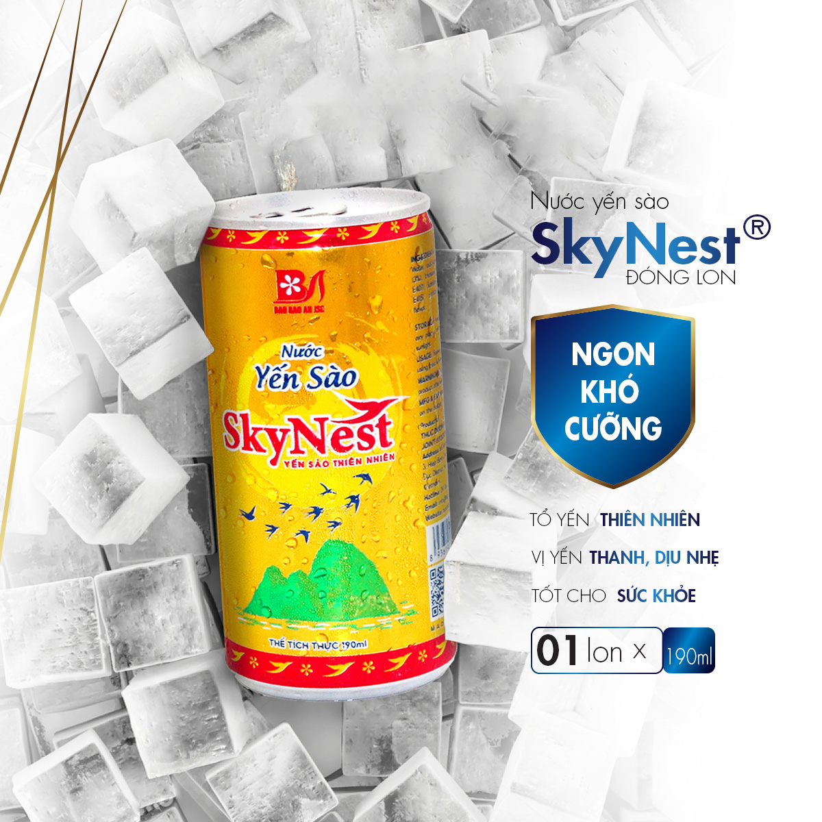 Lon nước yến sào SkyNest 190ml, dinh dưỡng cao, vị thanh nhẹ