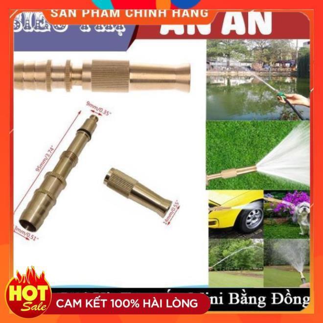 Đầu vòi xịt tăng áp mini Đầu vòi tăng áp đa năng bằng đồng tưới cây rửa xe cực mạnh 206587 tặng đai
