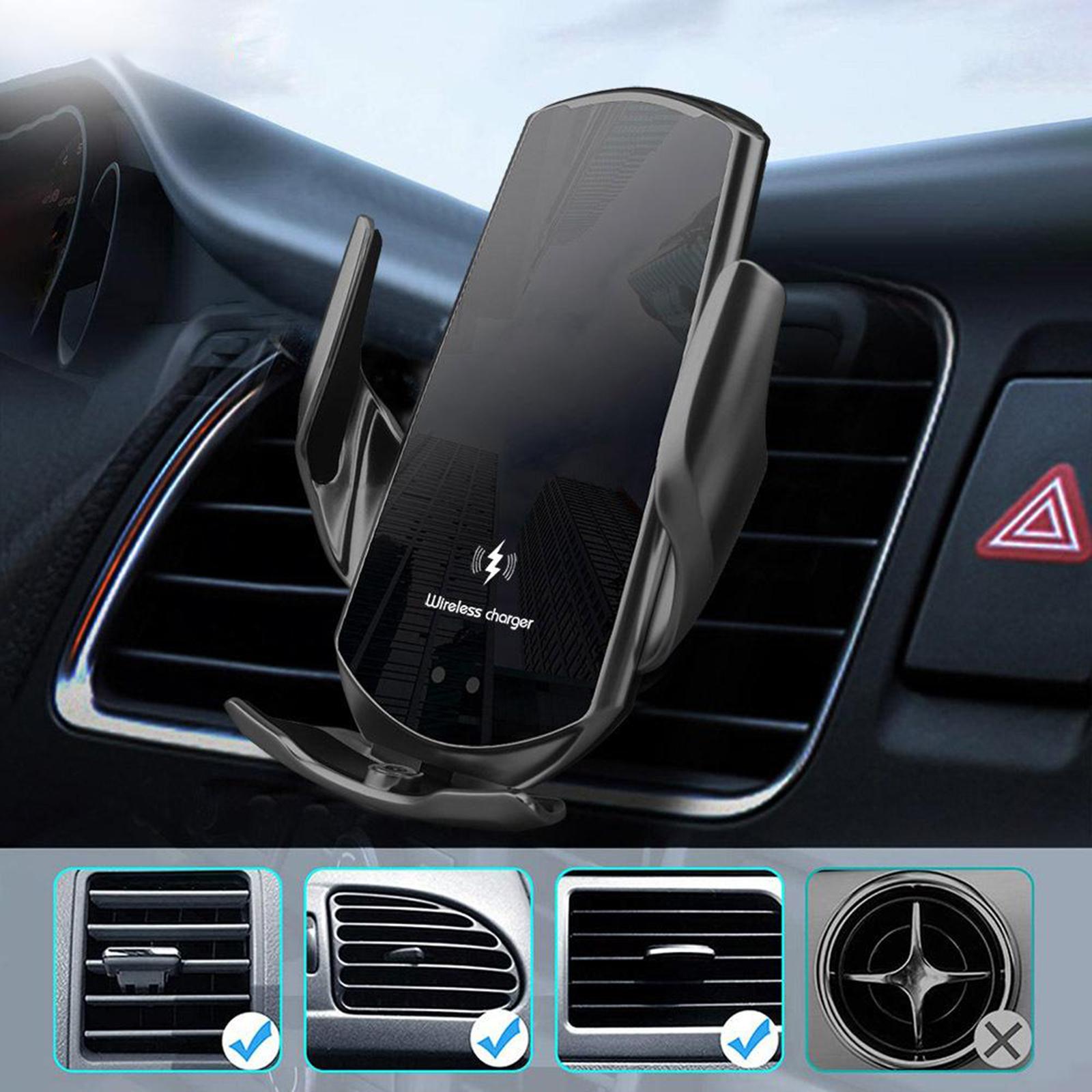 Wireless Car Charger,15W Qi Fast Charging Auto-Clamping Car Mount,Windshield Dash Air Vent Phone Holder Compatible with 11/11 Pro Max/Xs MAX