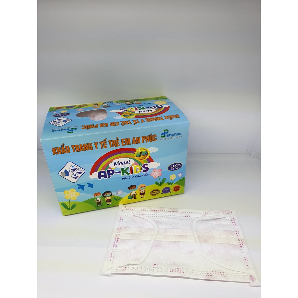 Khẩu Trang Y Tế An Phúc Kids - 3 Lớp Giá Rẻ, Hình Nhân Vật Đáng Yêu Cho Bé