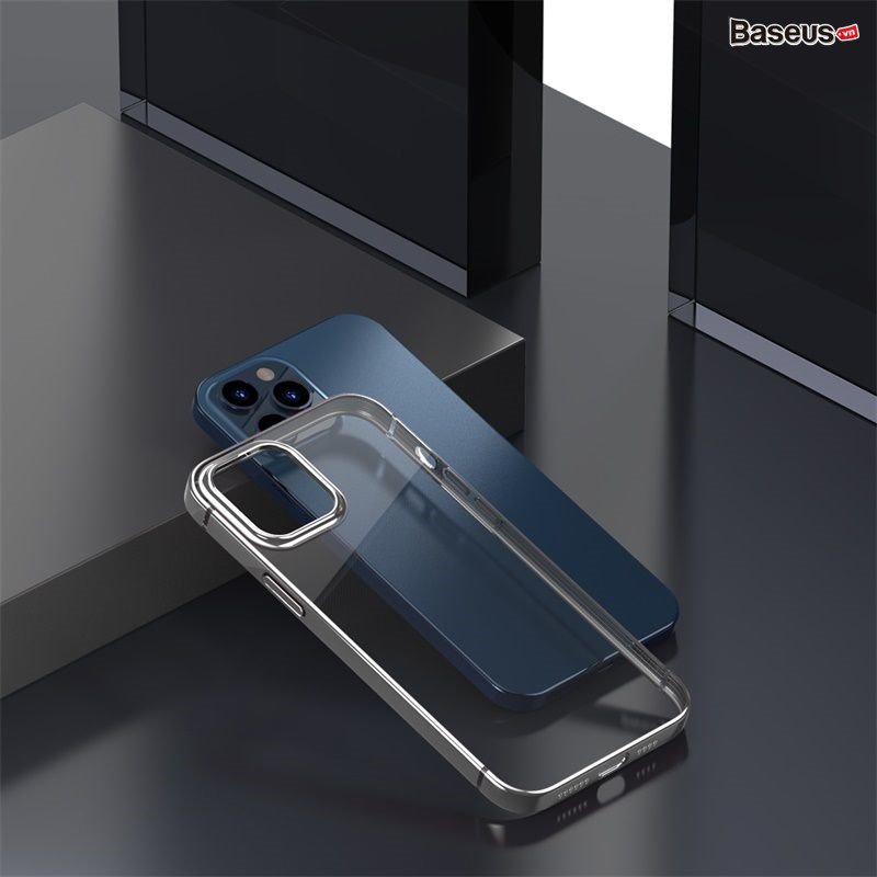 Ốp lưng Silicone dẽo trong suốt viền si màu Baseus Shining Case cho iPhone 12 mini / iPhone 12 / iPhone 12 Pro / iPhone 12 Promax_Hàng Nhập Khẩu