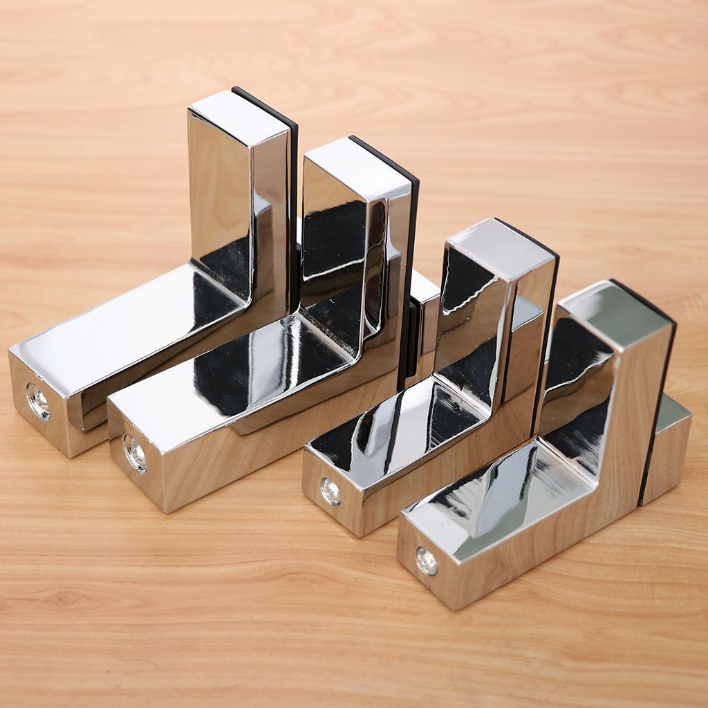 2 Pairs Wall Mount Adjustable Wood / Glass Shelf Bracket for