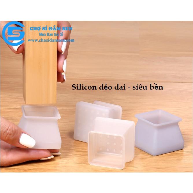 Bọc chân bàn ghế hình vuông bằng silicone dẻo, chống trượt, chống xước sàn G46-BCG-Vuong