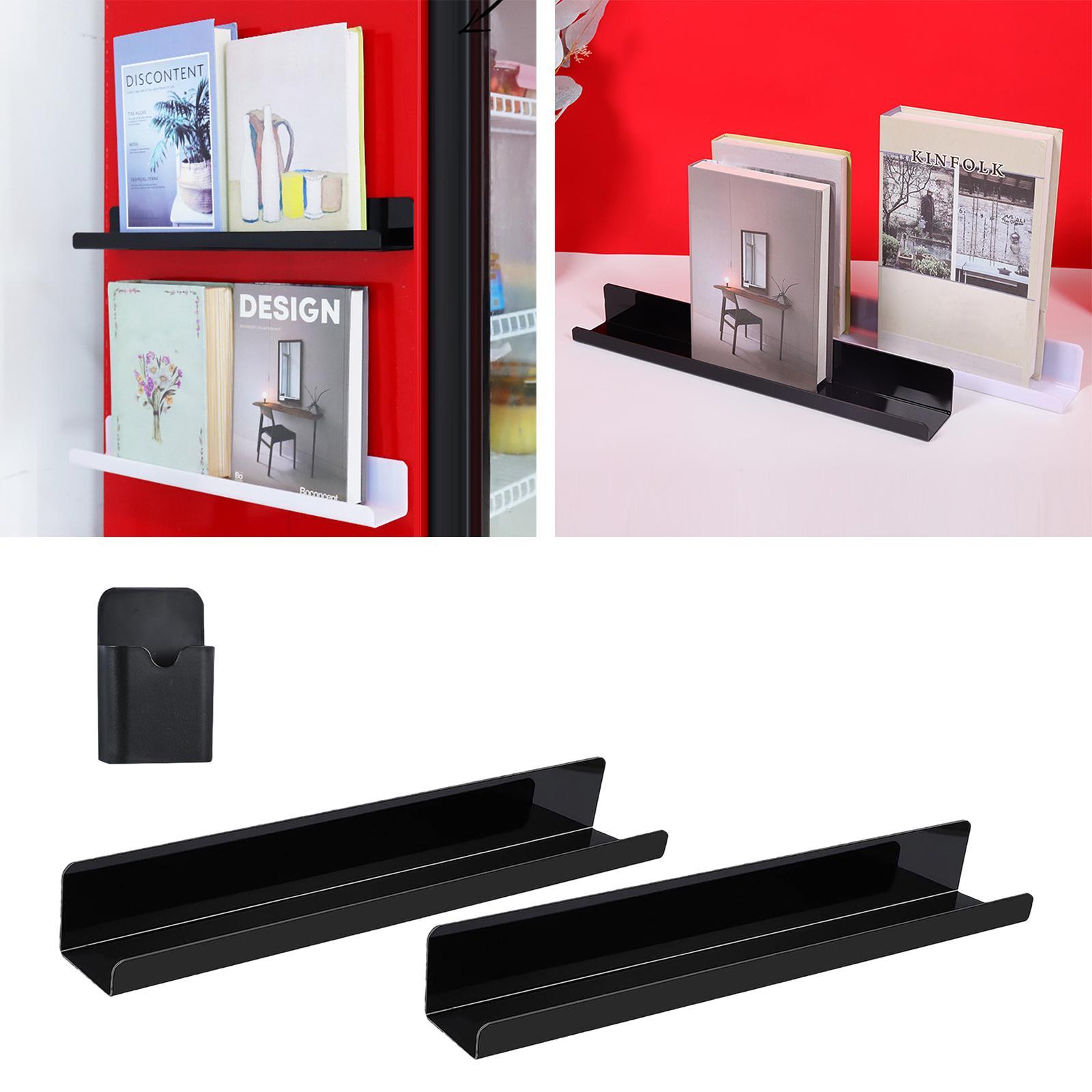 2x Acrylic Bookshelf Book Display Shelf for Kitchen Bedroom Hallway