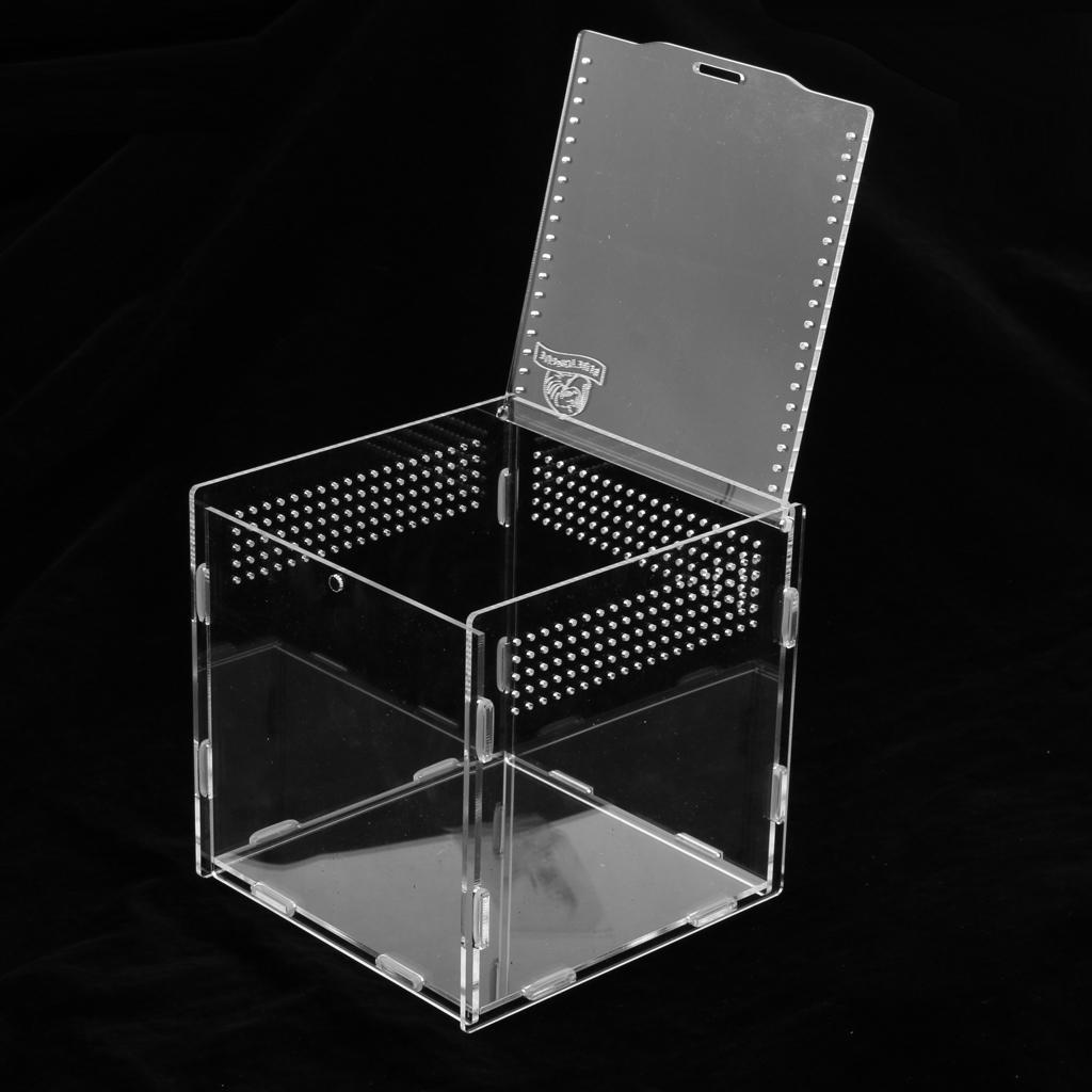 Transparent Acrylic Aquarium Fish Tank Anti-escape Box Reptile Lizaed Spider