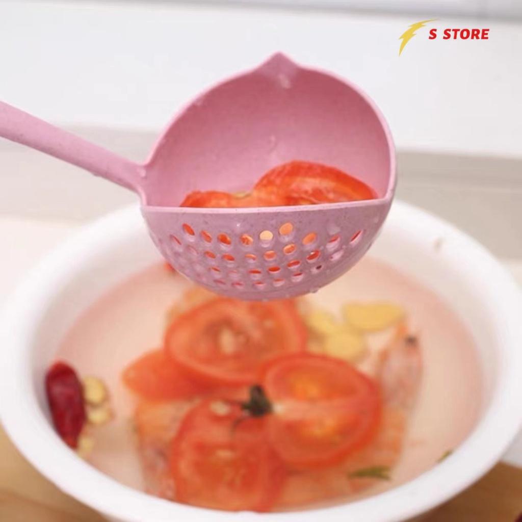 Vá vớt có lỗ và Vá múc canh tiện dụng, Muôi, muỗng thủng ăn lẩu, múc canh 2 trong 1