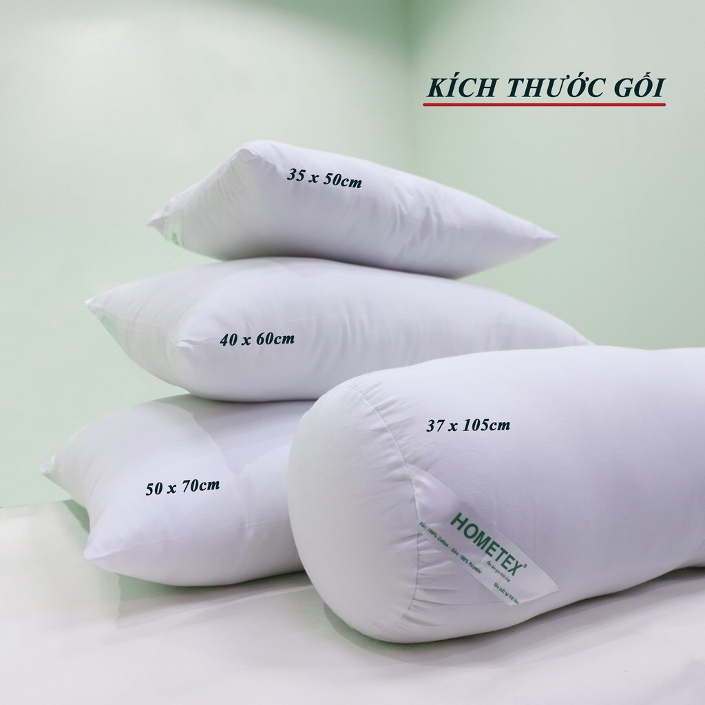 Ruột gối ôm ép hơi Hometex chính hãng size 37x105cm cotton êm ái