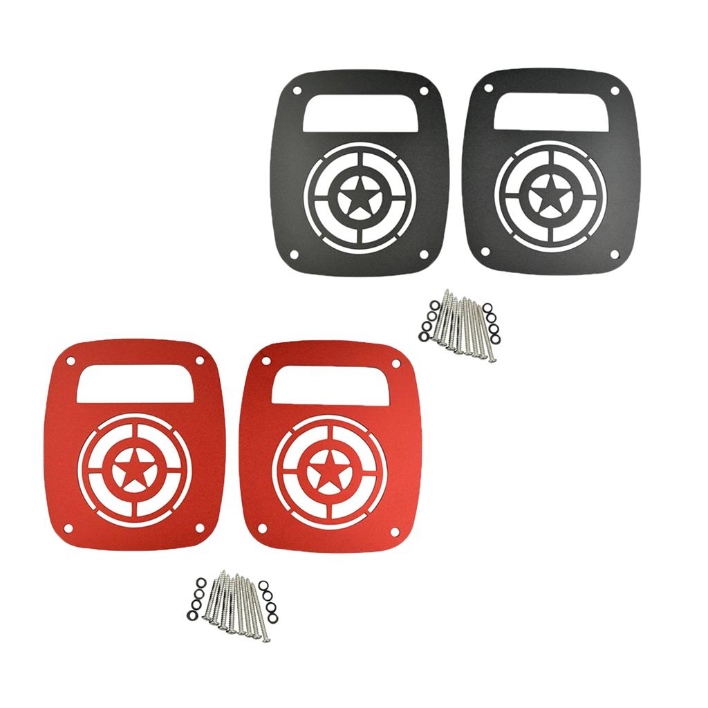 2Pcs Tail Light Cover Rear Lamp Protector Guard For Jeep Wrangler TJ Black