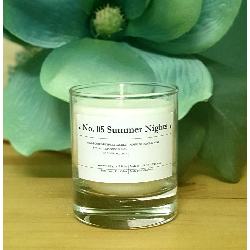 No. 05 Summer Nights - Nến thơm cao cấp bằng sáp ong và tinh dầu hoa nhài, bạc hà