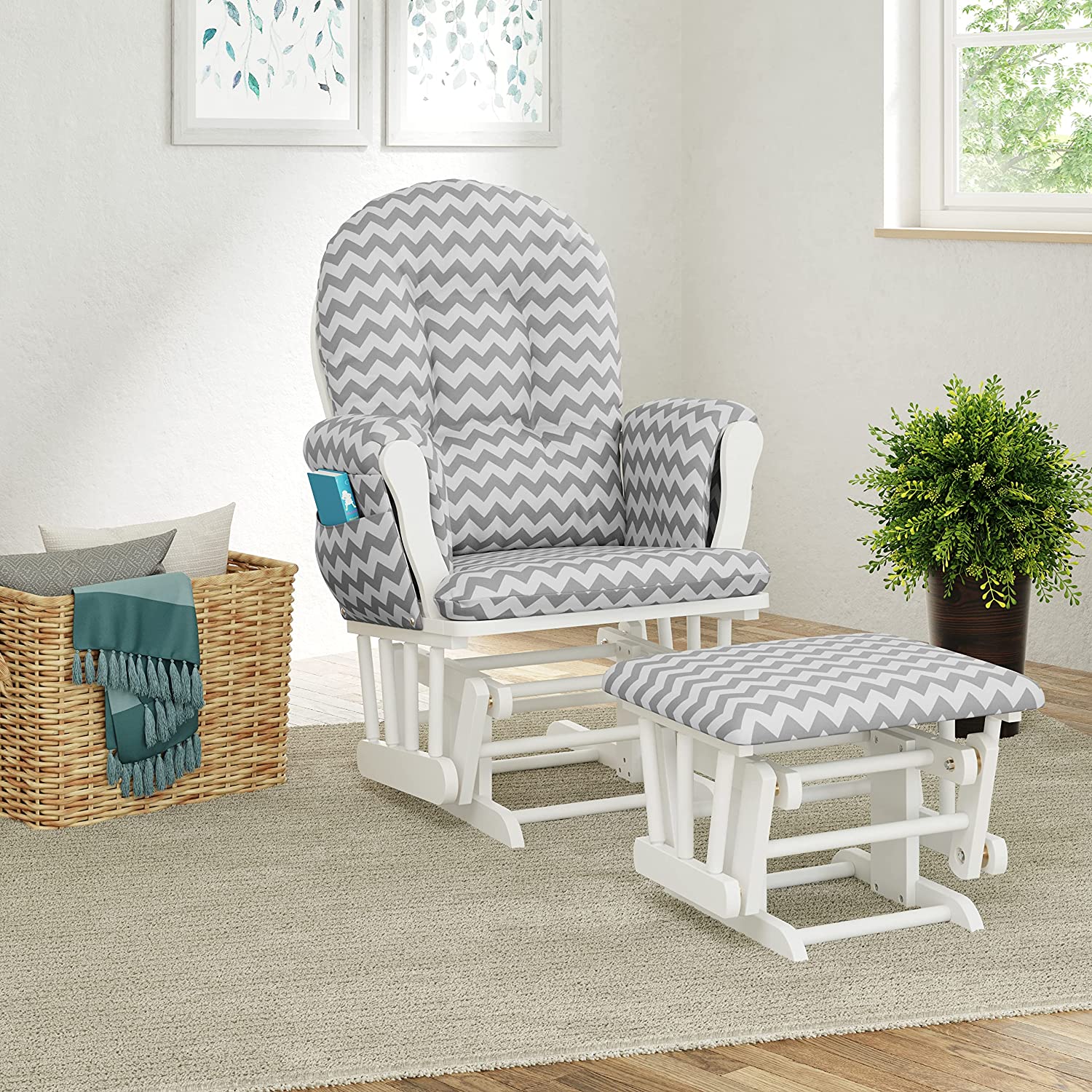 Ghế lắc thư giãn GLIDER CHAIR - Sọc/Trắng C-CGL1WGL