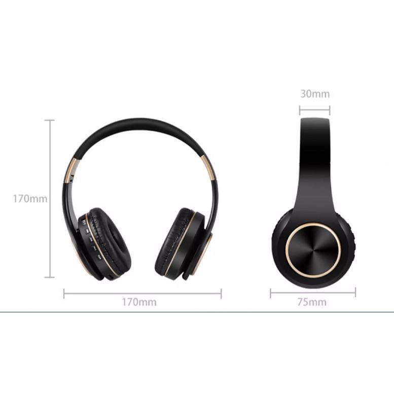 Tai nghe bluetooth không dây V5.0 chụp tai T8 siêu trầm chống ồn có mic đàm thoại có thể gấp gọn có khe cắm thẻ nhớ pin