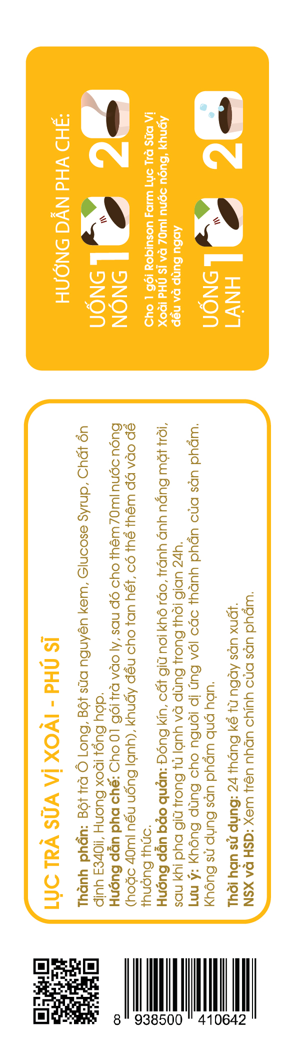 ROBINSON FARM - Trà Sữa Phú Sĩ - Vị Xoài  - Hộp 180g (10 gói x 18g)