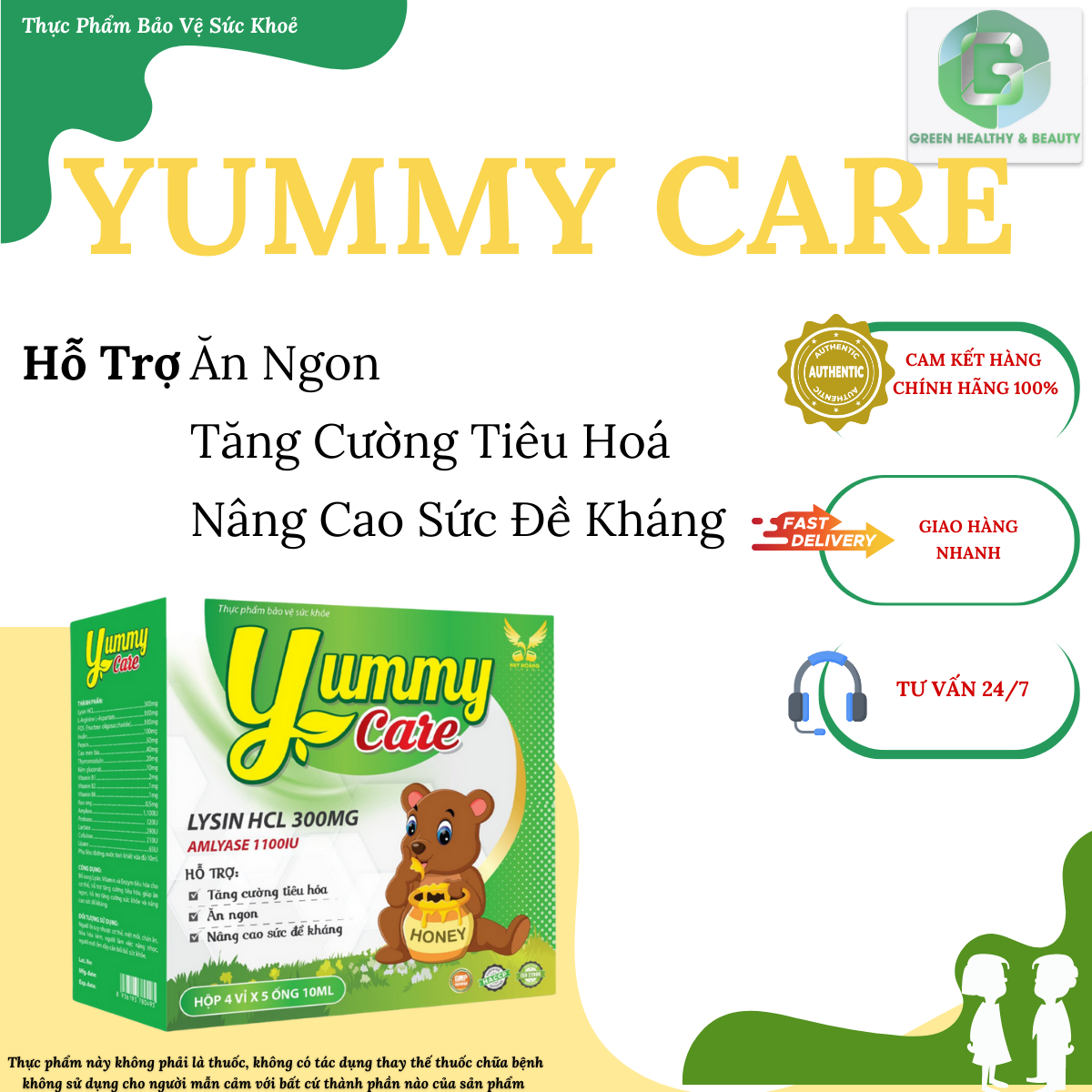 TPBVSK - Yummy Care - Syrup Hỗ trợ Ăn ngon, Tăng cường tiêu hóa