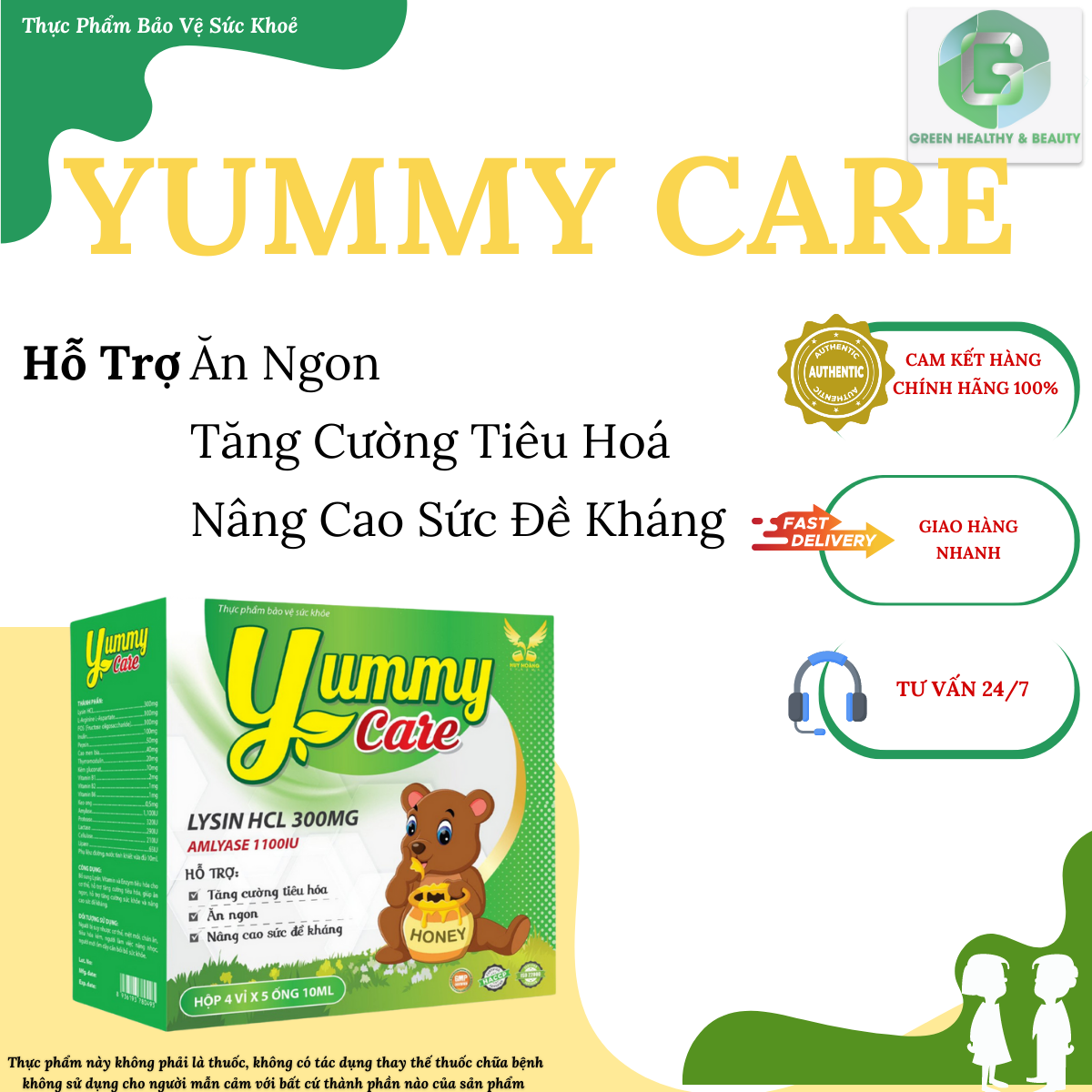 TPBVSK - Yummy Care (Gấu) - Syrup Hỗ trợ Ăn ngon, Tăng cường tiêu hóa