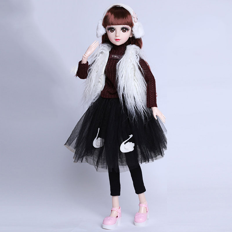Búp bê cao 60 Cm 18 Khớp Mắt Ngọc - Sét Váy Áo Thiên Nga Đen Tuyệt Đẹp
