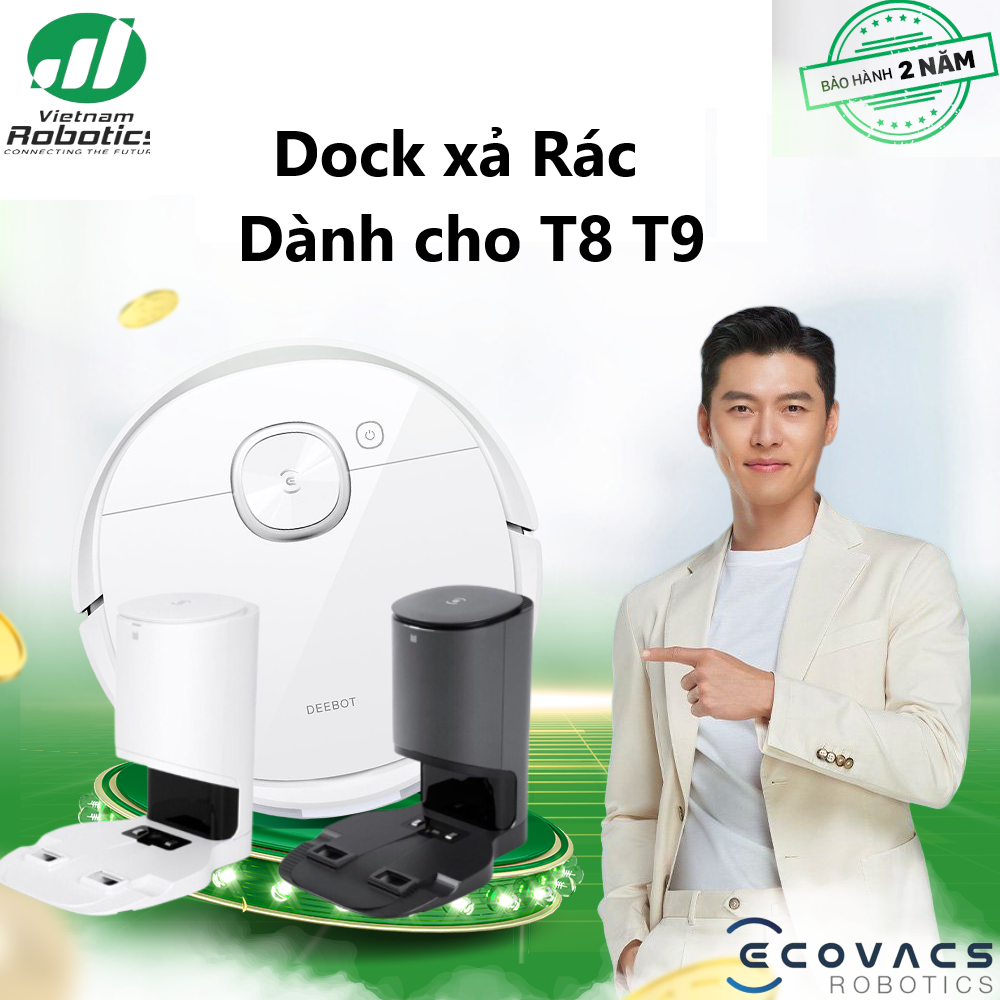 Dock sạc hút rác tự động cho robot hút bụi lau nhà Ecovacs Deebot N8, N8 Pro, T8, T8 AIVI, T9