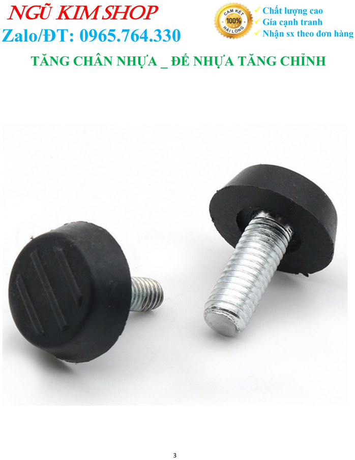 TĂNG CHÂN NHỰA _ ĐẾ NHỰA TĂNG CHỈNH M6, M8