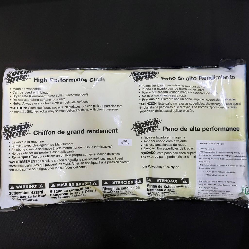 Combo 10 Khăn Lau Đa Năng Microfiber 3M Scotch Brite High Performance SQ21s 36x36cm