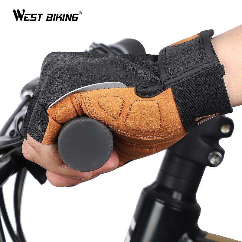 Găng tay nửa ngón thể thao WEST BIKING chống sốc thoáng khí tiện dụng khi hoạt động ngoài trời/lái mô tô