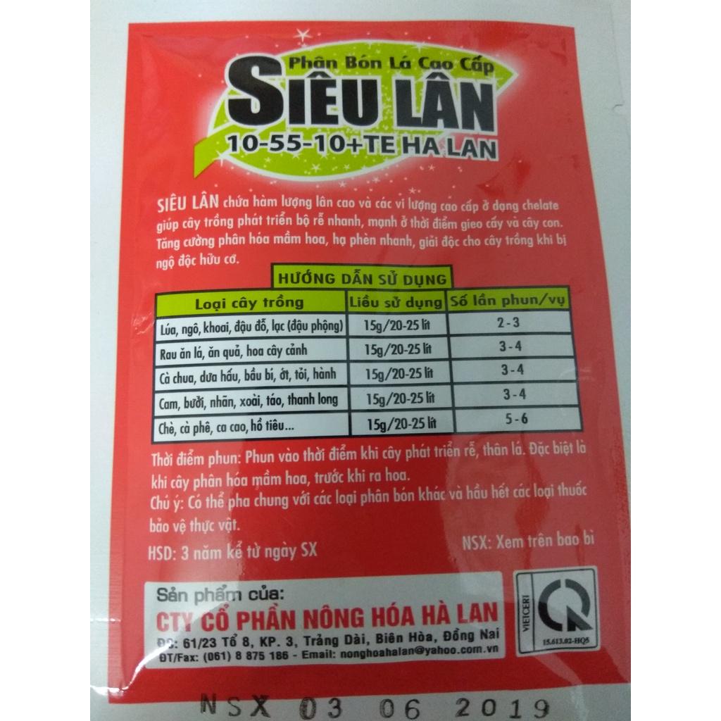 Phân bón lá cao cấp Siêu lân 10-55-10 +TE Hà lan - gói 15 gram