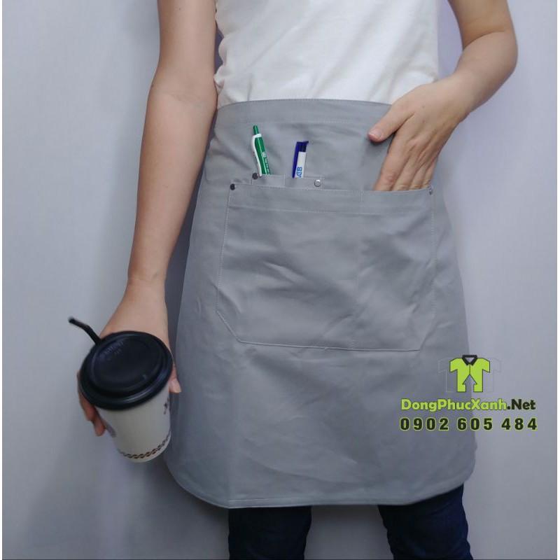 Tạp Dề Yếm Màu Xám Ghi