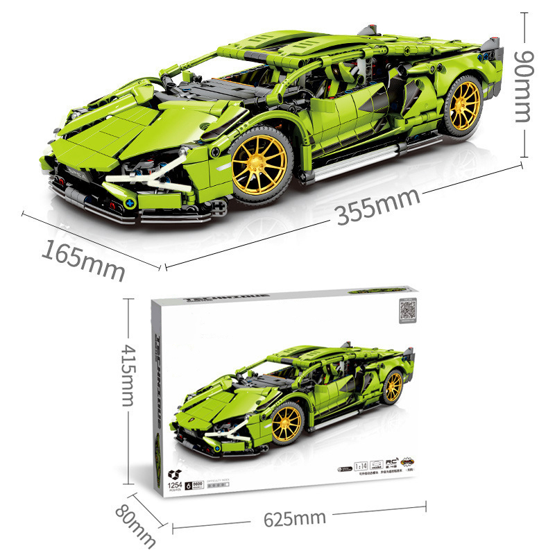 Đồ Chơi Lắp Ráp Kiểu LEGO Trí Tuệ Mô Hình Siêu Xe Lamborghini Aventador Sian Điều Khiển Từ Xa RC SY8600 Với 1254 Mảnh Ghép