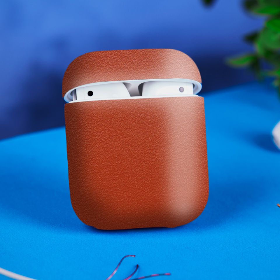 Miếng dán skin chống bẩn cho tai nghe AirPods in hình Vân Da - Da019 (bản không dây 1 và 2