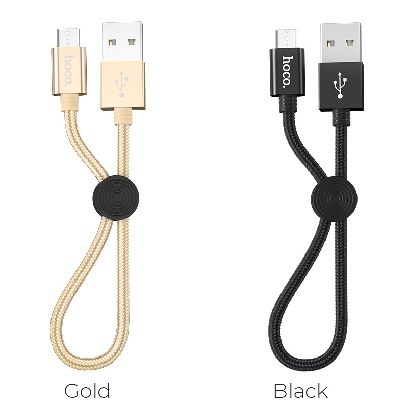 Cáp sạc nhanh 2.4A Hoco chuẩn Micro USB cáp bọc dù siêu bền, chống rối, chống gãy gập, dài 25cm dành cho Samsung, Xiaomi, Huawei, Vivo, Sony, X35 - Hàng chính hãng