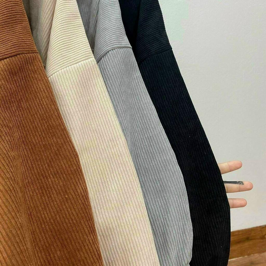 Áo khoác cổ sơ mi kaki nhung oversize,Áo sơ mi nhung tâm form rộng cao cấp unisex phong cách Hàn quốc cực Chất