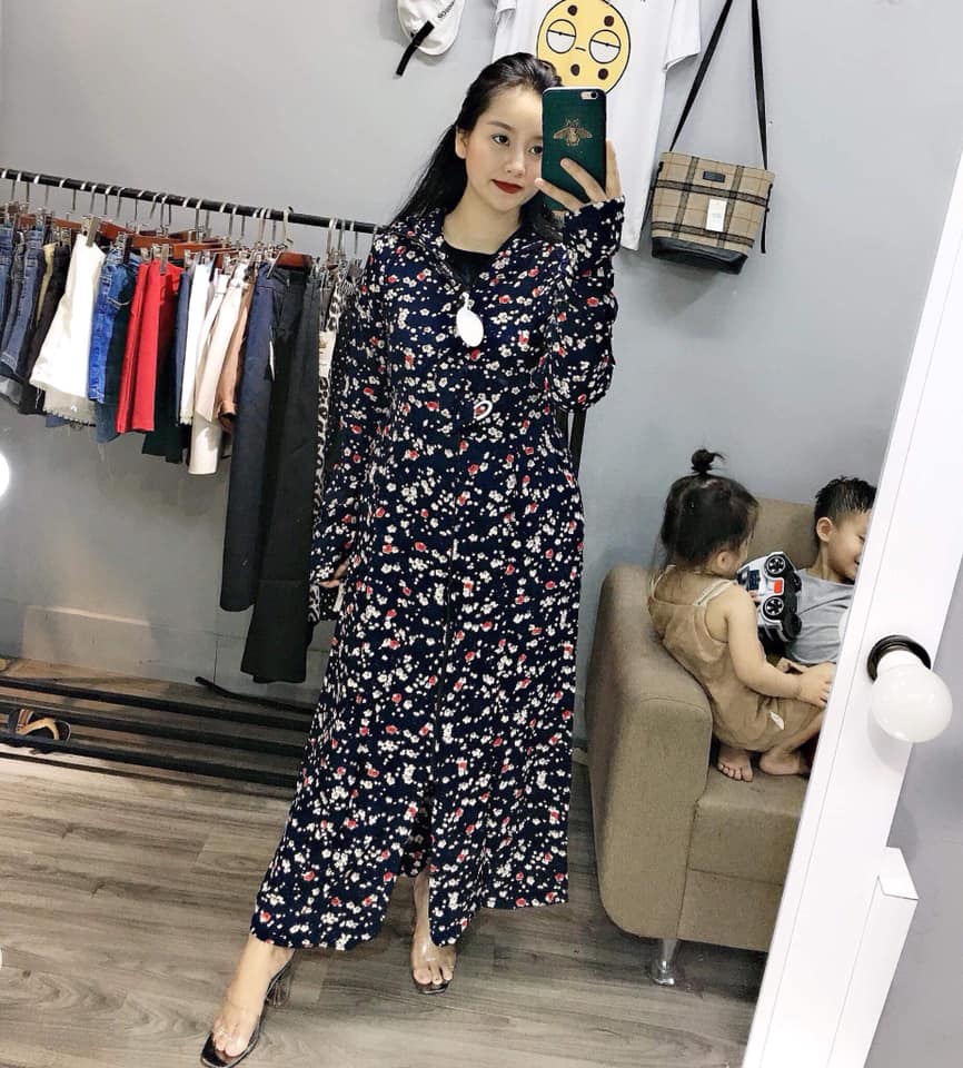 Váy áo chống nắng toàn thân 3 lớp vải lanh nhung Nhật chất xịn mềm êm nhẹ thoáng mát chùm kín chân