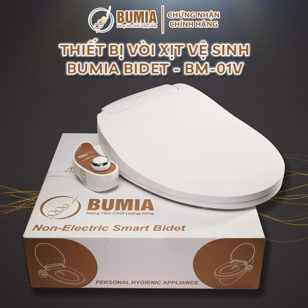 Combo 2 nắp bồn cầu thông minh dùng cơ Bumia bidet, tự rửa vệ sinh hậu môn và vệ sinh cho phụ nữ , vòi xịt vệ sinh thông minh, mã BM-01V