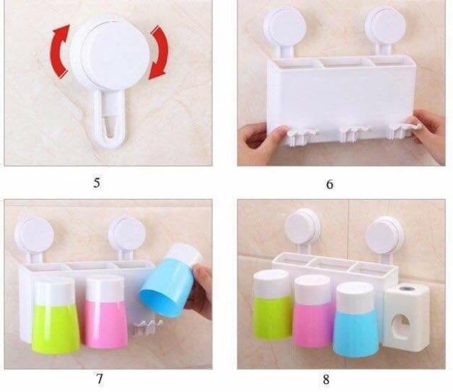 Nhả kem đánh răng 3 cốc