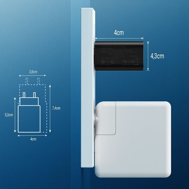 Củ sạc Choetech PD6003 nhanh Type C 25W (PD/ QC3.0 Quick charger, With Cable) - Hàng chính hãng