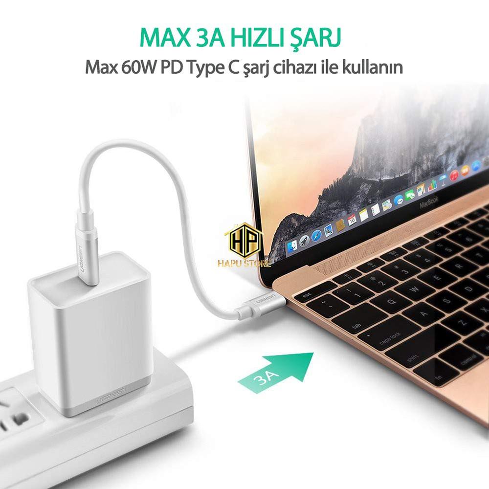 Cáp Sạc nhanh Usb Type-C Ugreen 60517 dài 0,5m - Cáp USB C 2 đầu dương cao cấp- Hàng Chính Hãng