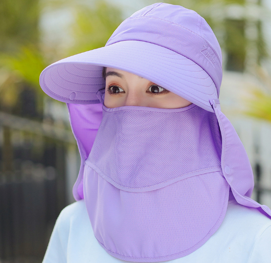 Mũ rộng vành nữ kèm khẩu trang chống nắng  360 độ cao cấp, nón khẩu trang nữ tạo kiểu