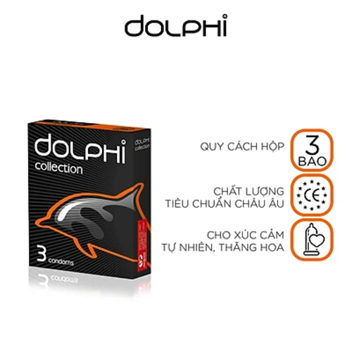 Combo Đa Vị - BCS Siêu Mỏng Tự Nhiên Dolphi Collection (Hộp 3 bao) + Kẹo Ngậm Không Đường Hương Bạc Hà- Vivil (Thỏi 29g)