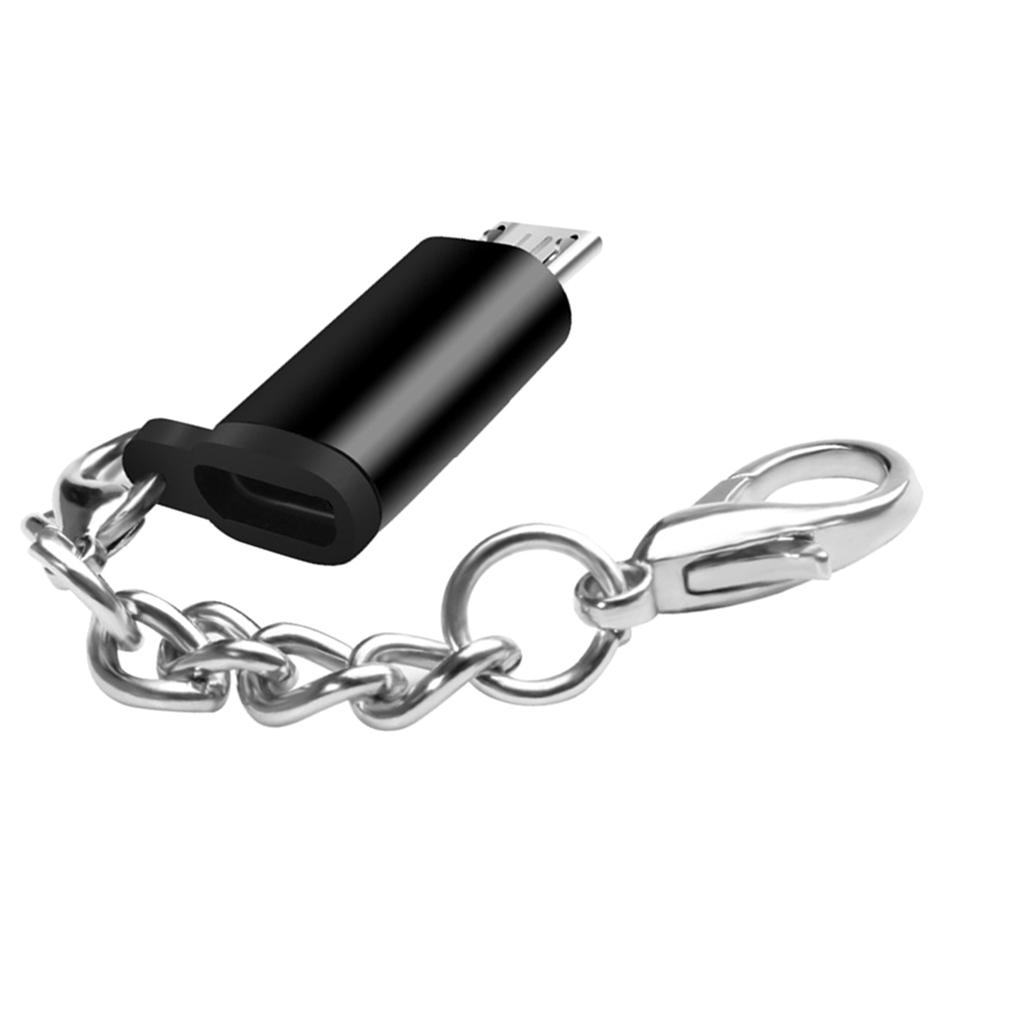 Type C Adapter With Keychain Charger To Micro USB Converter Connector