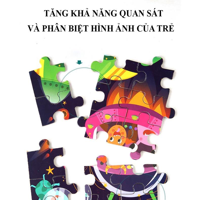 Tranh ghép 100 mảnh gỗ 2 mặt, Puzzle 100 mảnh hộp thiếc/ tranh xếp hình cho bé/ tranh ghép gỗ cho bé