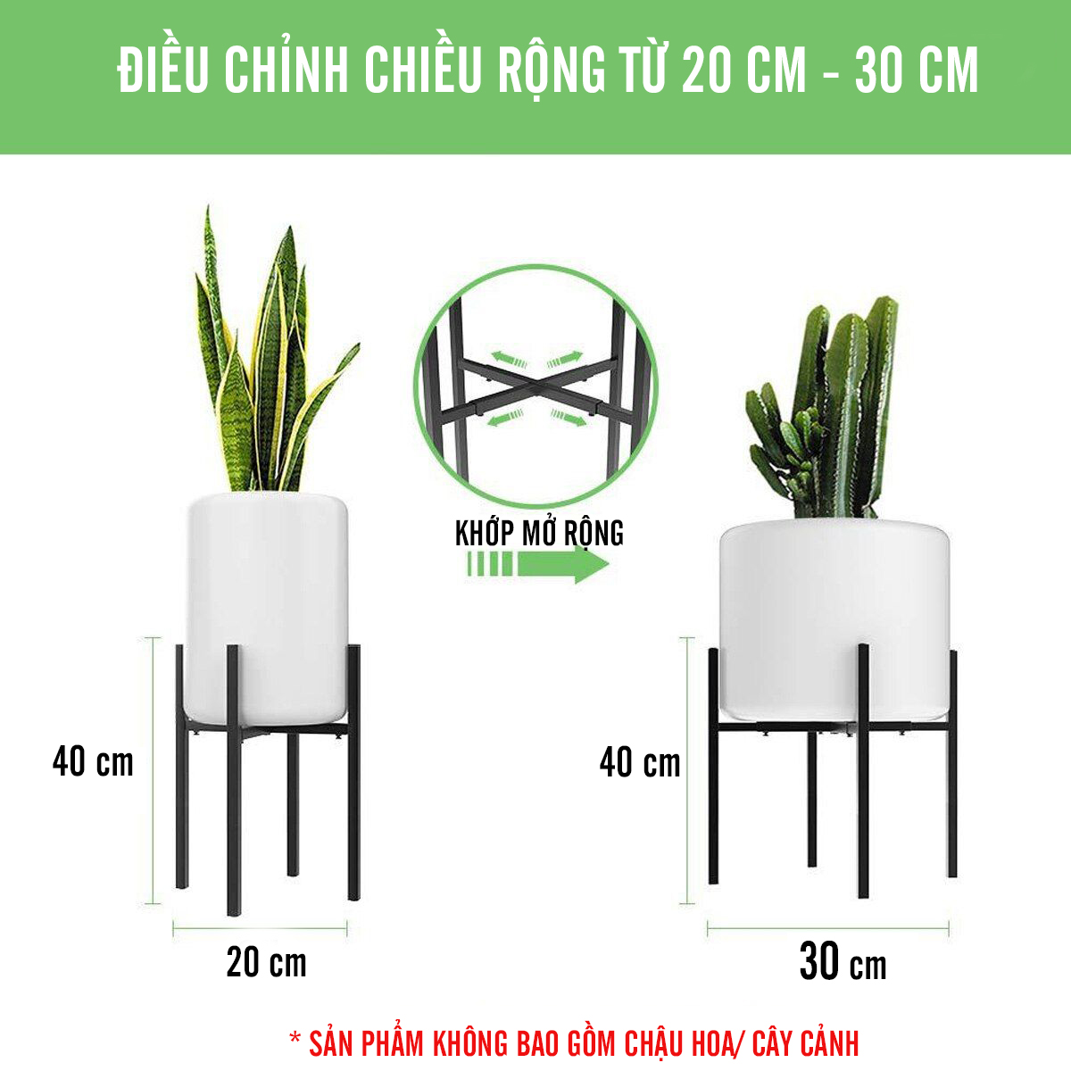 Chân Giá Kệ Đỡ Đôn Chậu Hoa Cây Cảnh Bằng Sắt Điều Chỉnh Mở Rộng 20-30 cm - Mai Lee (Kèm dụng cụ phụ kiện lắp ráp)