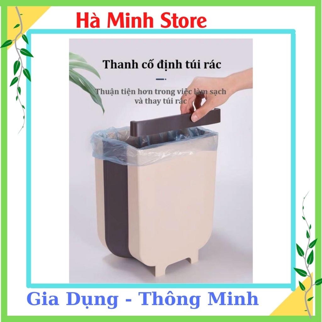 Thùng Rác Gấp Gọn Thông Minh Có Móc Cài, Treo Đươc Mọi Nơi - Thùng Rác Treo Tủ Bếp Có Thanh Gạt Tiện Lợi