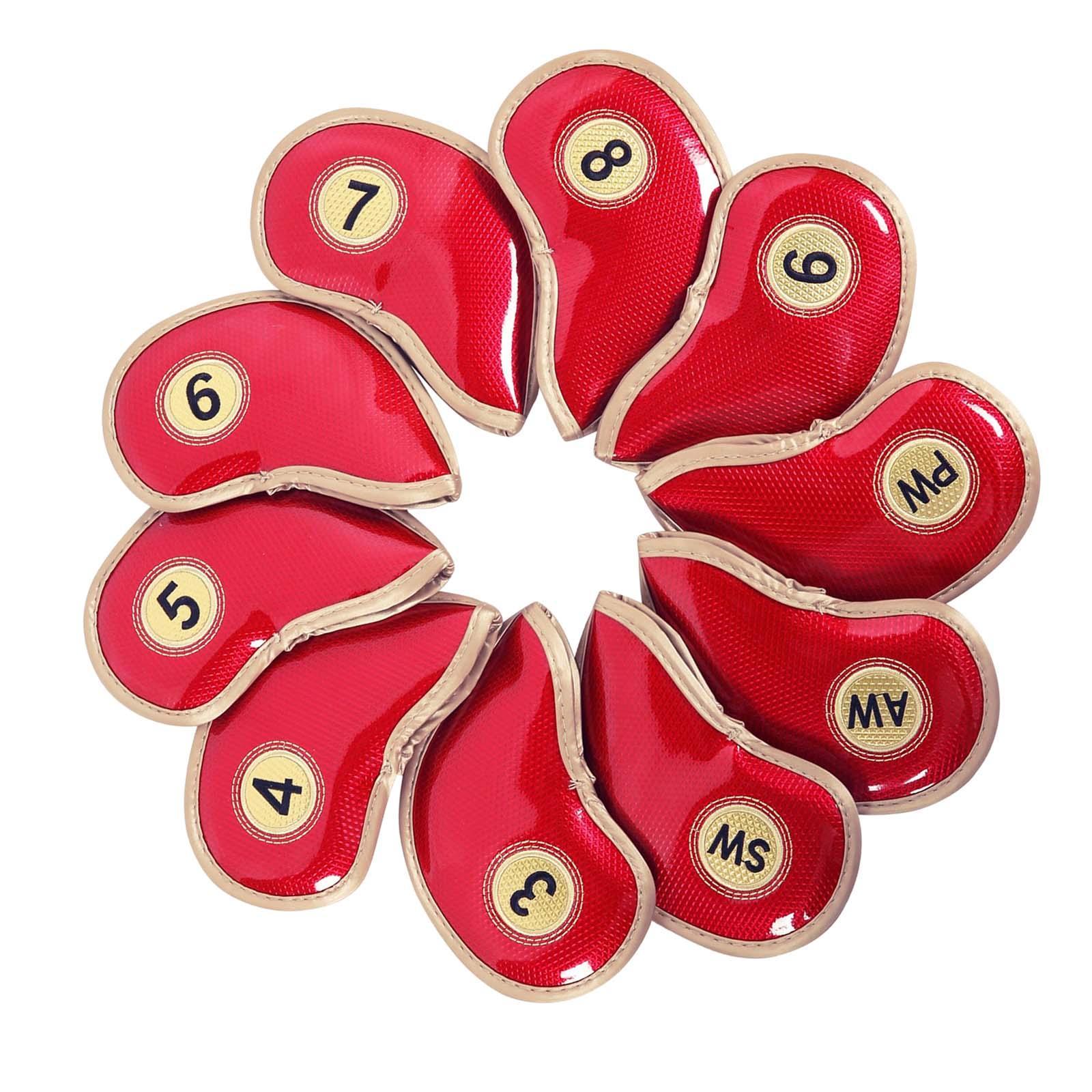 10Pcs Golf Iron Covers Set Golf Wedges Headcovers Sleeves Golf Training