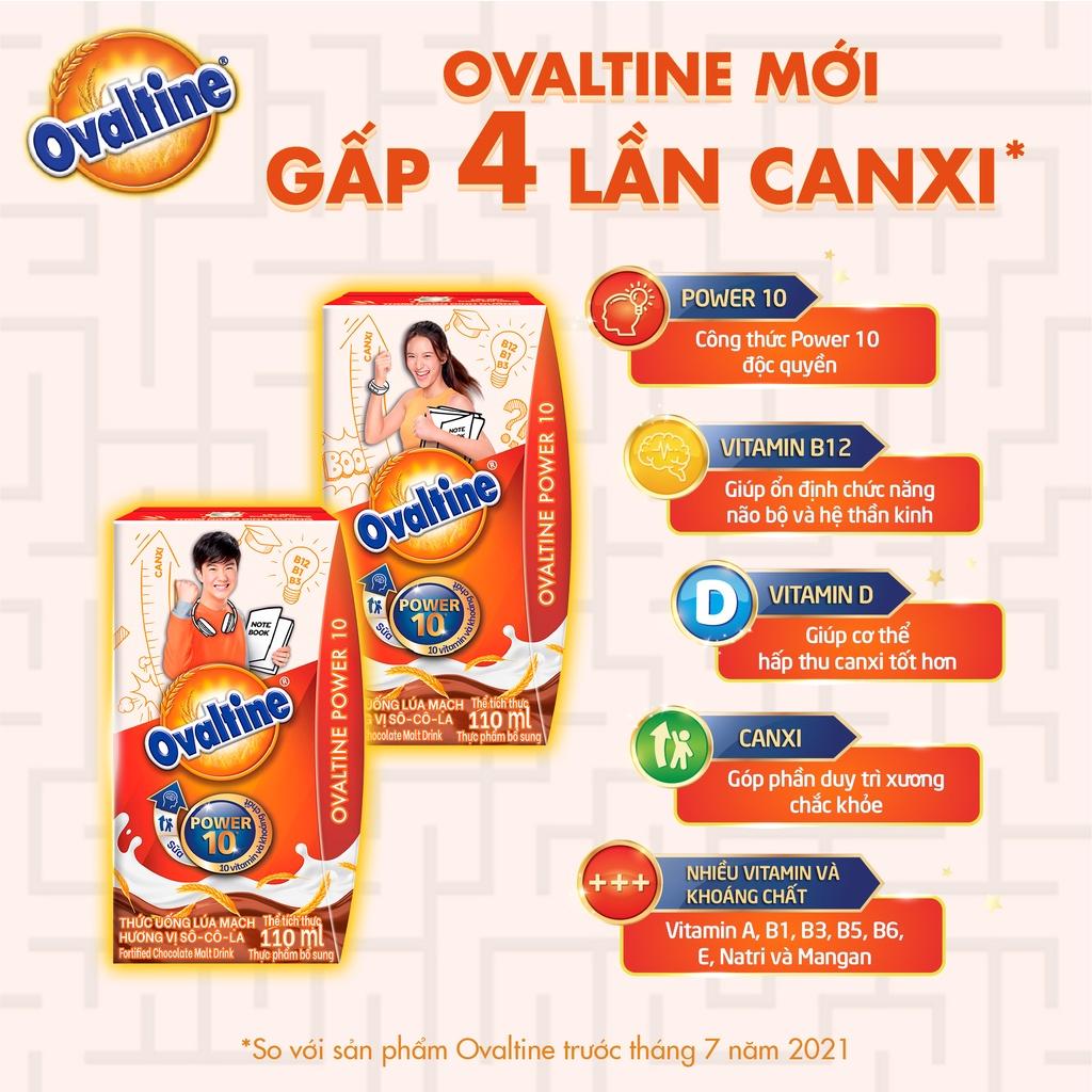 Thùng 48 hộp Thức uống lúa mạch hương vị sô-cô-la Ovaltine POWER (110ml x 48)