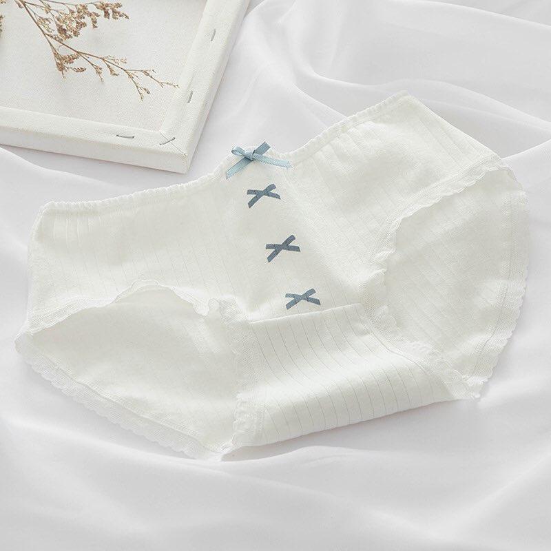 Quần lót cotton nữ mẫu kẻ xanh mint