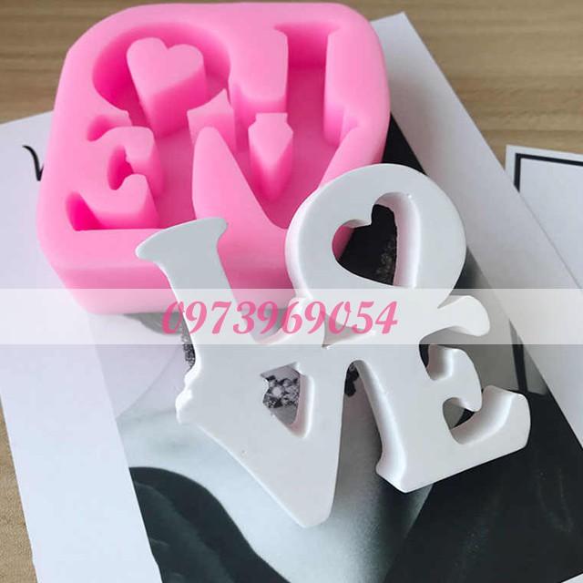 Khuôn rau câu silicon 4D LOVE