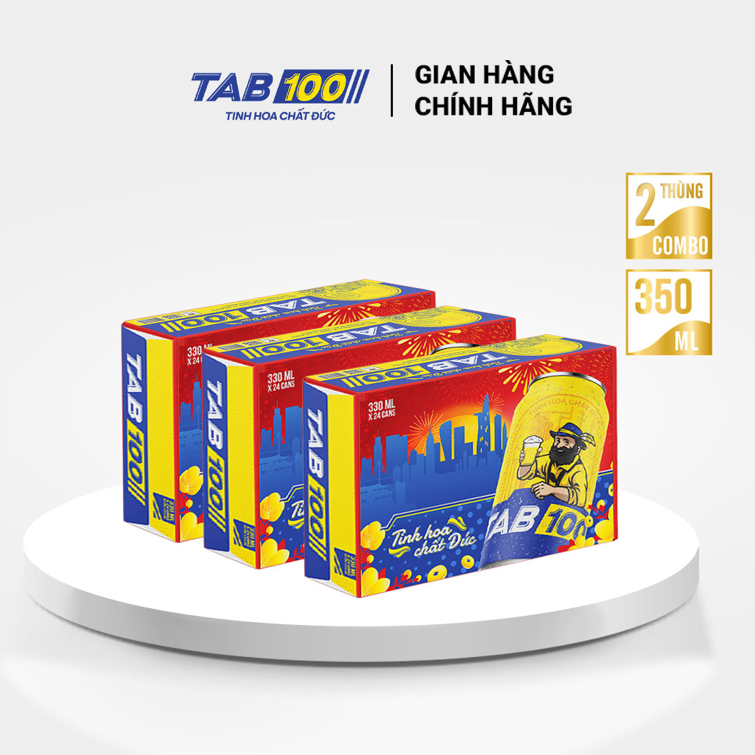 Combo 3 thùng bia TAB 100 (24 lon 330ml)