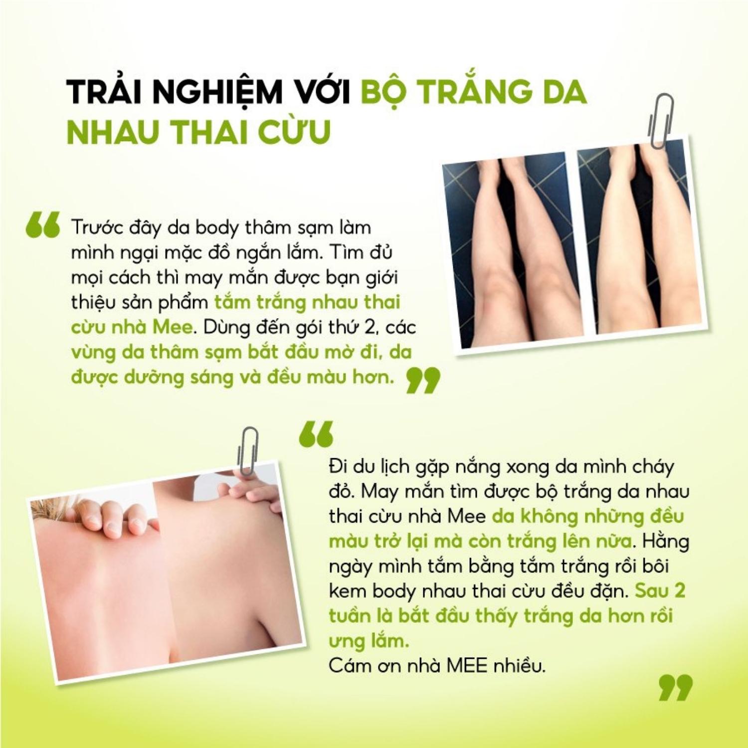 Tắm Trắng Body Nhau Thai Cừu - Bột Sữa Dưỡng Trắng Da Mặt Thảo Mộc Mee Natural White Herbal Bath 180gr