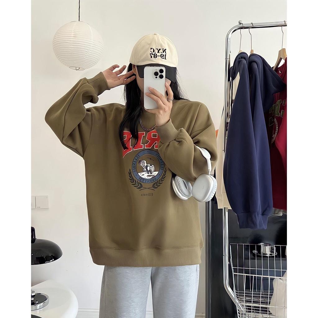 Áo Sweater Nỉ Unisex Nam Nữ Dáng Thụng ERIE In Hình