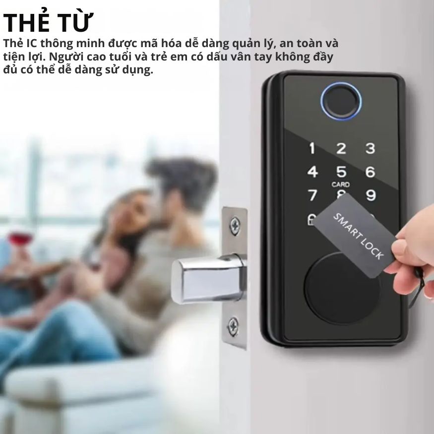 Khóa Cửa Thông Minh Kachi MK44 – Mở Khóa App Tuya + Vân tay + Chìa khóa + Thẻ từ + Mã số - hàng chính hãng