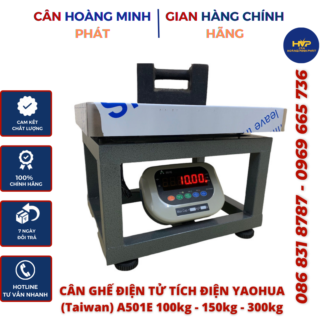 Cân Điện Tử - Cân Động Vật Chốt Số A501E - 100kg/150kg/300kg (cân ghế điện tử công nghiệp - tích điện) [ CÂN HOÀNG MINH PHÁT